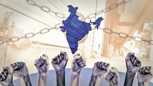 Labour Union Protest March from Bengaluru's Town Hall to Freedom Park.!