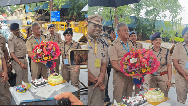 ಮೋದಿ ಆಗಮಿಸುವ ದಾರಿಯಲ್ಲಿ ಕೇಕ್‌ ಕಟ್‌ ಮಾಡಿ ಪೊಲೀಸರ ಸಂಭ್ರಮಾಚರಣೆ